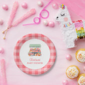 Lokaal geteeld Gingham Baby shower Papieren Bordje (Feest)