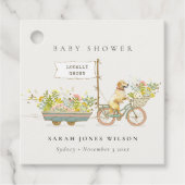 Lokaal geteeld Golden Retriever Floral Baby shower Bedankjes Labels (Voorkant)