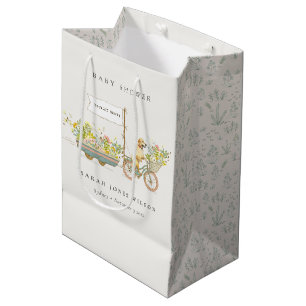 Lokaal geteeld Golden Retriever Floral Baby shower Medium Cadeauzakje