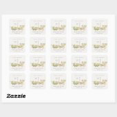 Lokaal geteeld Golden Retriever Floral Baby shower Vierkante Sticker (Vel)