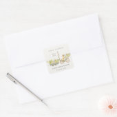 Lokaal geteeld Golden Retriever Floral Baby shower Vierkante Sticker (Envelop)