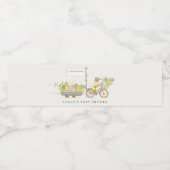 Lokaal geteeld Golden Retriever Floral Baby shower Waterfles Etiket (Enkel label)