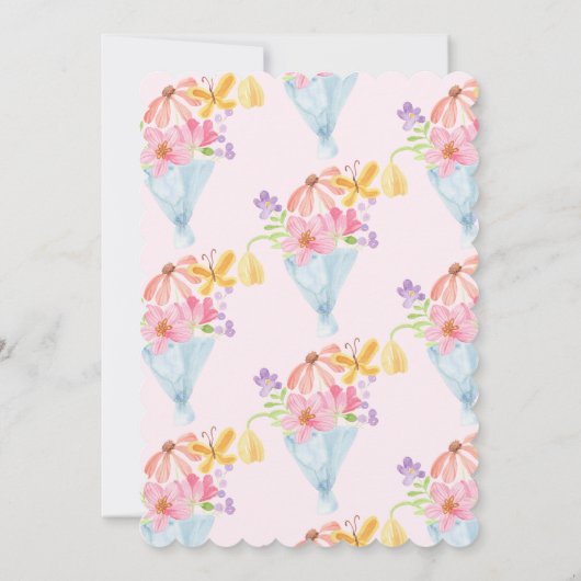 Lokaal geteeld grillig blauw en roze Baby shower Kaart (Achterkant)