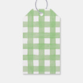 Lokaal geteeld Groen & Wit Baby shower Favoriet Ta Cadeaulabel (Achterkant)
