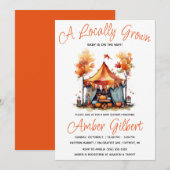 Lokaal geteeld, Herfst Farmer's Market Baby shower Kaart (Voorkant / Achterkant)