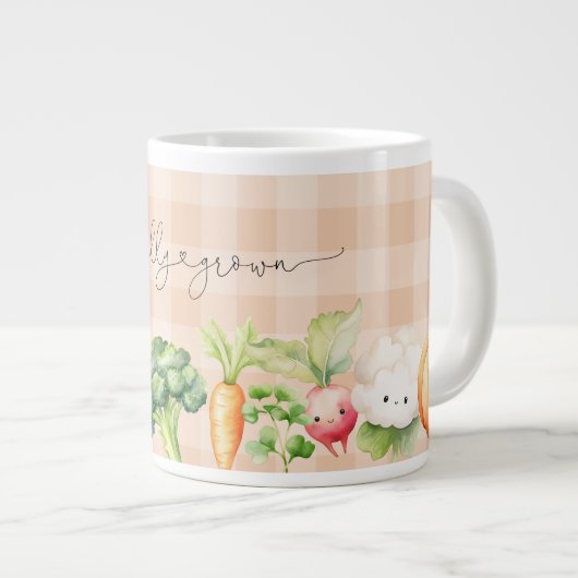 Lokaal geteeld herfst pompoen baby shower grote koffiekop (Voorkant rechts)