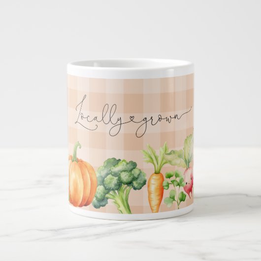 Lokaal geteeld herfst pompoen baby shower grote koffiekop (Voorkant)