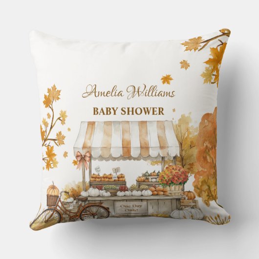 Lokaal geteeld herfstboeren markt Baby shower Kussen (Achterkant)