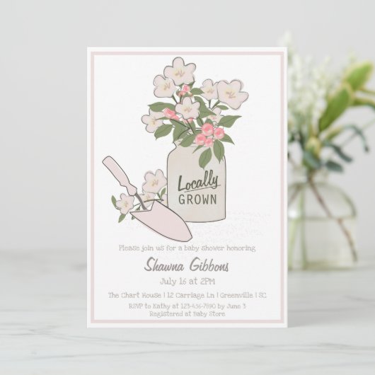 Lokaal geteeld klein Baby shower Kaart (Staand voorkant)