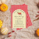 Lokaal geteeld Modern Red Gingham Baby shower Kaart