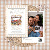 Lokaal geteeld neutraal Baby shower foto QR-code Kaart