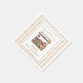 Lokaal geteeld neutraal gingham Baby shower Servet (Hoek)