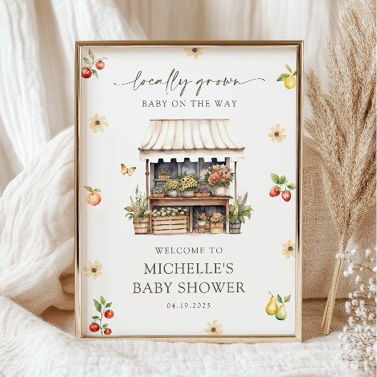 Lokaal Geteeld Rustiek Boho Welkomstbord voor Baby Poster