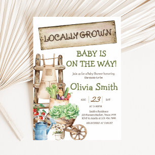 Lokaal geteeld rustieke markt Baby shower Kaart