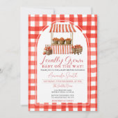 Lokaal geteelde Apple Market Baby shower Gingham Kaart (Voorkant)