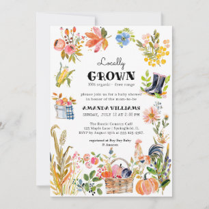 Lokaal geteelde Baby Baby shower van de boerenma Kaart