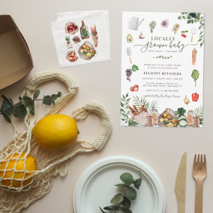 Lokaal geteelde Baby   Baby shower van de boerenma Kaart