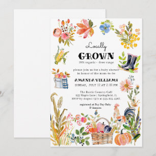 Lokaal geteelde Baby Baby shower van de boerenma Kaart