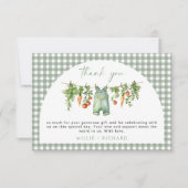 Lokaal geteelde Baby Bedankt Card Sage Green Veg (Voorkant)