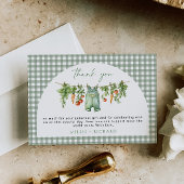 Lokaal geteelde Baby Bedankt Card Sage Green Veg