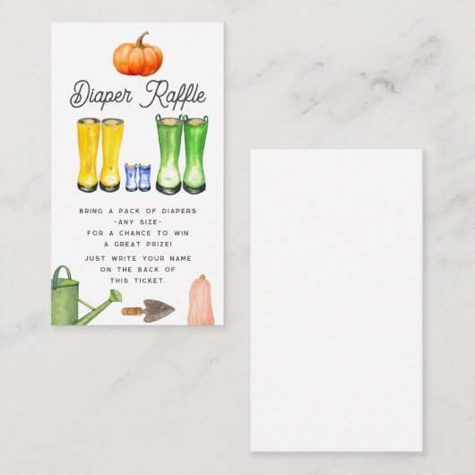 Lokaal geteelde Baby Blue Boots Herfst Luier Raffl Informatiekaartje (Voorkant / Achterkant)