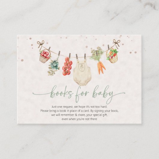 Lokaal geteelde baby Boeren markt baby shower Informatiekaartje (Voorkant)