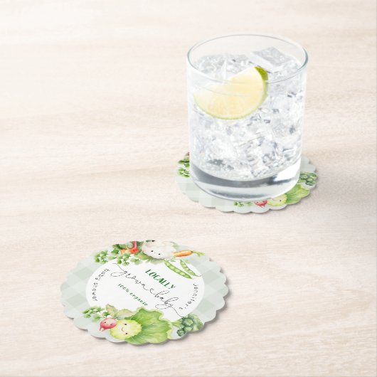 Lokaal geteelde baby Boeren markt baby shower Kartonnen Onderzetters (Insitu)