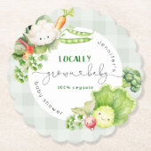 Lokaal geteelde baby Boeren markt baby shower Kartonnen Onderzetters (Voorkant)