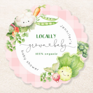 Lokaal geteelde baby Boeren markt baby shower Kartonnen Onderzetters