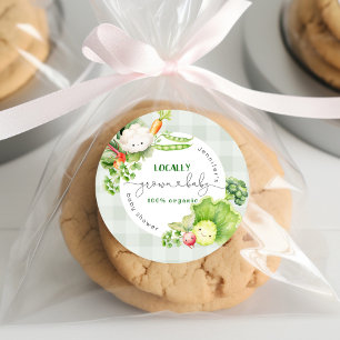 Lokaal geteelde baby Boeren markt baby shower Ronde Sticker