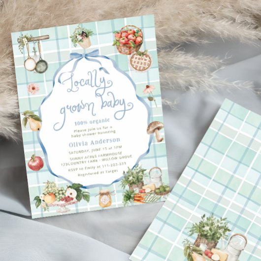 Lokaal geteelde Baby boeren markt Boy Baby shower Kaart