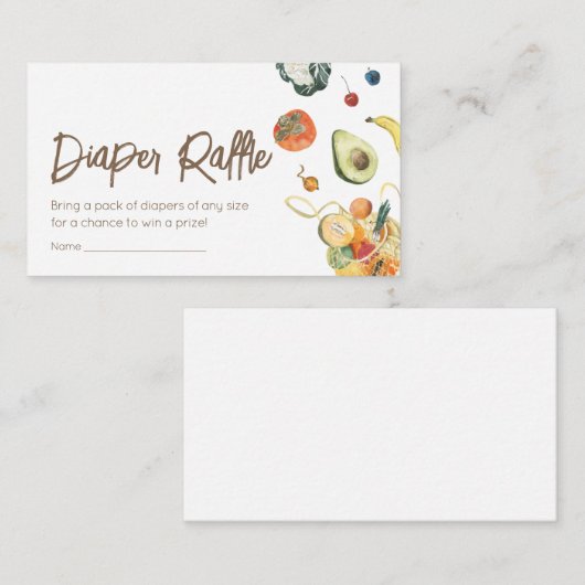 Lokaal geteelde Baby boeren markt luier rafel Informatiekaartje (Voorkant / Achterkant)