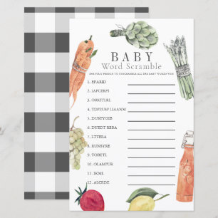 Lokaal geteelde Baby Boeren Markt Woord Scramble