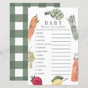 Lokaal geteelde Baby Boeren Markt Woord Scramble