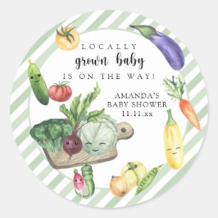 Lokaal Geteelde Baby Boerenmarkt Baby Shower Ronde Sticker