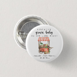 Lokaal Geteelde Baby Boerenmarkt Kar Baby Shower Ronde Button 3,2 Cm