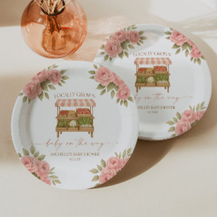 Lokaal Geteelde Baby Farmer's Market Baby Shower Papieren Bordje