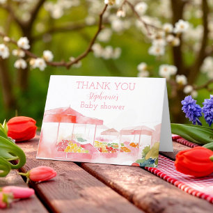 Lokaal geteelde Baby Girl Shower Farmers Market Bedankkaart