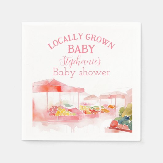 Lokaal geteelde Baby Girl Shower Farmers Market Servet (Voorkant)