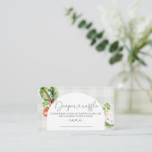 Lokaal geteelde baby groenten luier loterij ticket informatiekaartje (Staand voorkant)