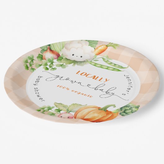 Lokaal geteelde baby herfst Pompoen boerderij baby Papieren Bordje (Gekanteld)