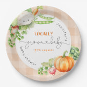 Lokaal geteelde baby herfst Pompoen boerderij baby Papieren Bordje (Voorkant)