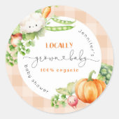 Lokaal geteelde baby herfst Pompoen boerderij baby Ronde Sticker (Voorkant)