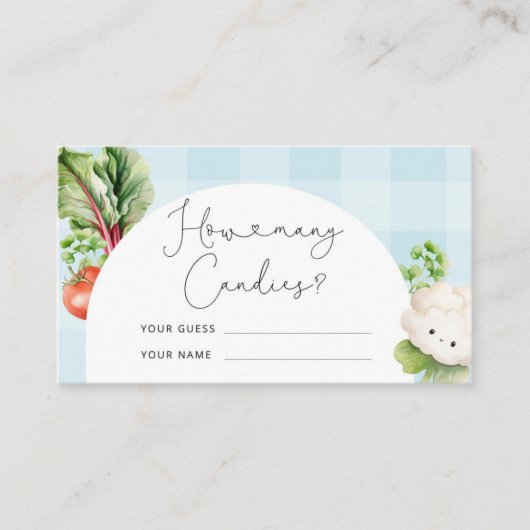 Lokaal geteelde baby hoeveel snoepjes in de pot informatiekaartje (Voorkant)