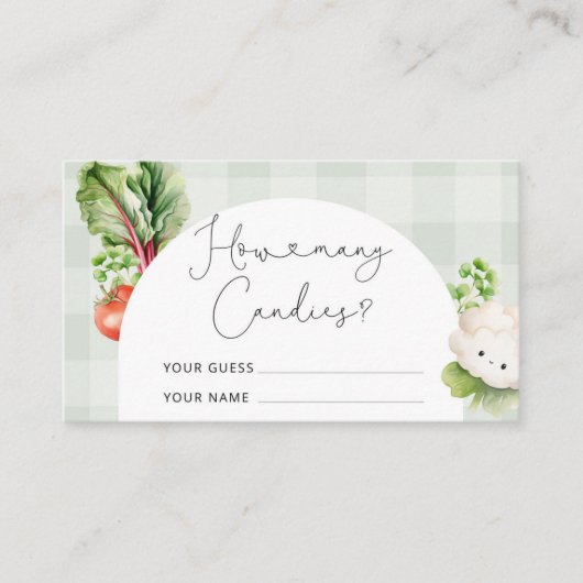 Lokaal geteelde baby hoeveel snoepjes in de pot informatiekaartje (Voorkant)