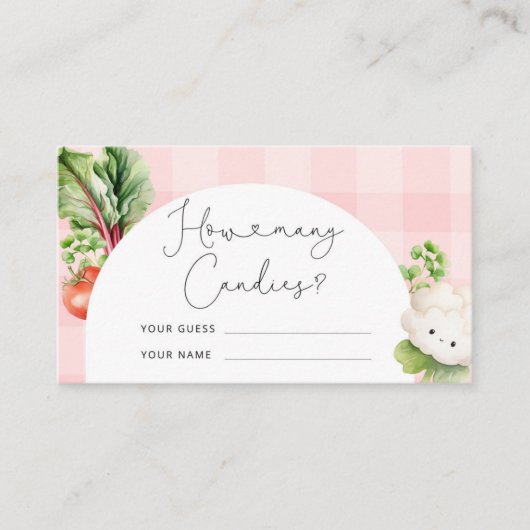 Lokaal geteelde baby hoeveel snoepjes in de pot informatiekaartje (Voorkant)