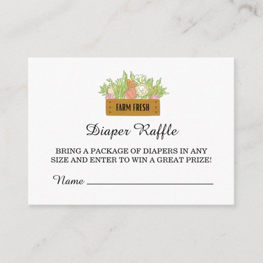 Lokaal geteelde Baby is onderweg naar het Baby sho Informatiekaartje (Voorkant)