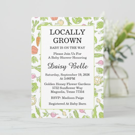 Lokaal geteelde Baby is onderweg naar het Baby sho Kaart (Staand voorkant)