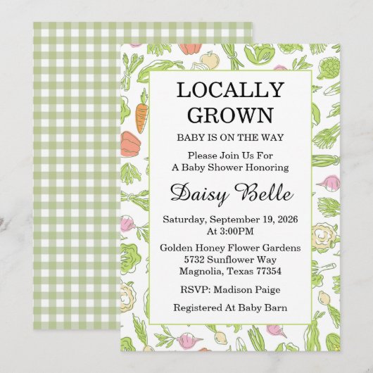 Lokaal geteelde Baby is onderweg naar het Baby sho Kaart (Voorkant / Achterkant)