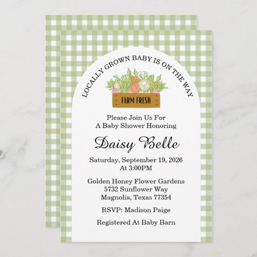 Lokaal geteelde Baby is onderweg naar het Baby sho Kaart (Voorkant / Achterkant)